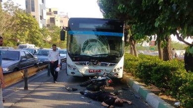 تصادف مرگبار موتورسیکلت و اتوبوس بی‌آرتی در بزرگراه شهید چمران