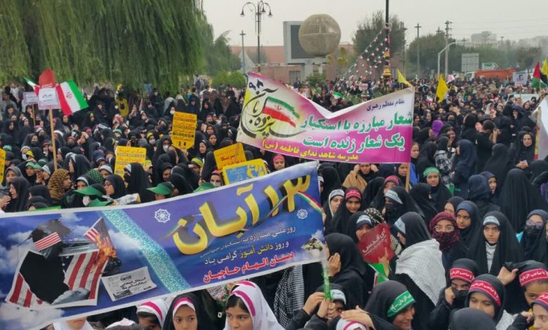 راهپیمایی روز ۱۳ آبان در شهرستان‌های استان تهران برگزار شد