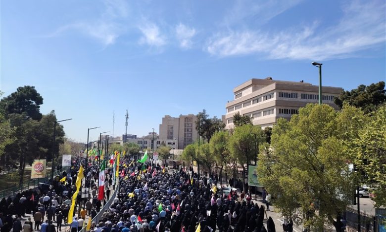 راهپیمایی پرشور مردم استان تهران در روز قدس + تصاویر