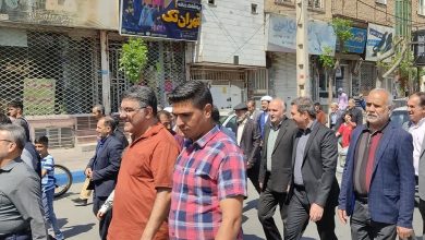 راهپیمایی مردم شهر وحیدیه در حمایت از عملیات وعده صادق