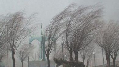 بارش‌های پراکنده و وزش باد شدید در استان تهران