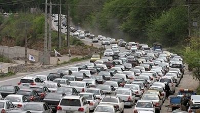 ترافیک سنگین در محورهای چالوس و آزادراه تهران-شمال